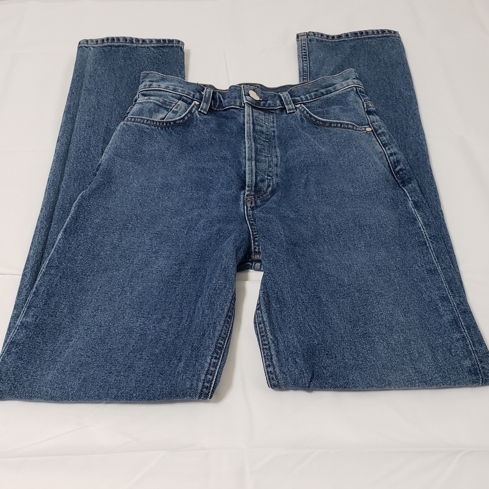 Goldsign Lawler Denim Jeans Women's 24 Blue Button Fly Ultra High Waist Slim Leg